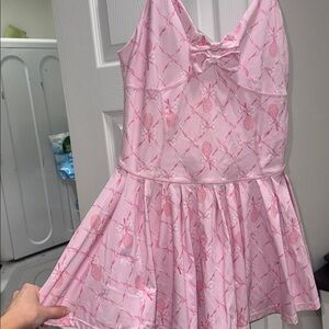 LoveShackFancy Light Pink Bow hubert Dress